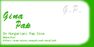 gina pap business card